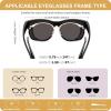 imageFEISEDY Polarized Sunglasses Fit Over Glasses Women Fit over Glasses Sunglasses for Driving UV400 Protection B0250Matte Black Frame  White Lens