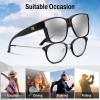imageFEISEDY Polarized Sunglasses Fit Over Glasses Women Fit over Glasses Sunglasses for Driving UV400 Protection B0250Matte Black Frame  White Lens