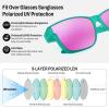 imageFEISEDY Polarized Sunglasses Fit Over Glasses Women Fit over Glasses Sunglasses for Driving UV400 Protection B0250Matte Green Frame  Purple Lens