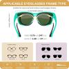 imageFEISEDY Polarized Sunglasses Fit Over Glasses Women Fit over Glasses Sunglasses for Driving UV400 Protection B0250Matte Green Frame  Purple Lens