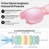 imageFEISEDY Polarized Sunglasses Fit Over Glasses Women Fit over Glasses Sunglasses for Driving UV400 Protection B0250Matte Pink Frame  Pink Lens