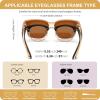 imageFEISEDY Sunglasses Fit Over Glasses Oversized Polarized Shiny for Women Sunglasses UV400 B0269Champagne Frame  Tea