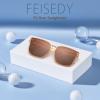 imageFEISEDY Sunglasses Fit Over Glasses Oversized Polarized Shiny for Women Sunglasses UV400 B0269Champagne Frame  Tea