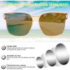 imageFEISEDY Sunglasses Fit Over Glasses Oversized Polarized Shiny for Women Sunglasses UV400 B0269Champagne Frame  Tea