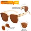 imageFEISEDY Sunglasses Fit Over Glasses Oversized Polarized Shiny for Women Sunglasses UV400 B0269Champagne Frame  Tea