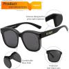 imageFEISEDY Sunglasses Fit Over Glasses Oversized Polarized Shiny for Women Sunglasses UV400 B0269Matte Black Frame  Grey Lens
