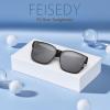 imageFEISEDY Sunglasses Fit Over Glasses Oversized Polarized Shiny for Women Sunglasses UV400 B0269Matte Black Frame  Grey Lens