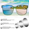 imageFEISEDY Sunglasses Fit Over Glasses Oversized Polarized Shiny for Women Sunglasses UV400 B0269Transparent Green Frame  Grey
