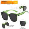 imageFEISEDY Sunglasses Fit Over Glasses Oversized Polarized Shiny for Women Sunglasses UV400 B0269Transparent Green Frame  Grey