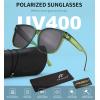 imageFEISEDY Sunglasses Fit Over Glasses Oversized Polarized Shiny for Women Sunglasses UV400 B0269Transparent Green Frame  Grey