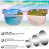 imageFEISEDY Sunglasses Fit Over Glasses Oversized Polarized Shiny for Women Sunglasses UV400 B0269Transparent Purple Frame  Purple Mirror Lens