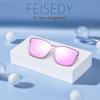 imageFEISEDY Sunglasses Fit Over Glasses Oversized Polarized Shiny for Women Sunglasses UV400 B0269Transparent Purple Frame  Purple Mirror Lens
