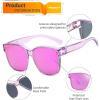 imageFEISEDY Sunglasses Fit Over Glasses Oversized Polarized Shiny for Women Sunglasses UV400 B0269Transparent Purple Frame  Purple Mirror Lens