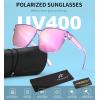 imageFEISEDY Sunglasses Fit Over Glasses Oversized Polarized Shiny for Women Sunglasses UV400 B0269Transparent Purple Frame  Purple Mirror Lens