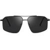 imageFEISEDY Vintage Polarized Aviator Sunglasses Men Women Classic American Gradient Lens UV400 Protection B0273Black Framed and Black Gray Lens
