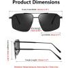 imageFEISEDY Vintage Polarized Aviator Sunglasses Men Women Classic American Gradient Lens UV400 Protection B0273Black Framed and Black Gray Lens