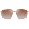 imageFEISEDY Vintage Polarized Aviator Sunglasses Men Women Classic American Gradient Lens UV400 Protection B0273Gold Framed and Gradient Brown Lens