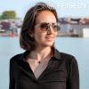 imageFEISEDY Vintage Polarized Aviator Sunglasses Men Women Classic American Gradient Lens UV400 Protection B0273Silver Framed and Blue Gray Gradient Yellow Lens