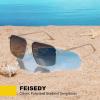 imageFEISEDY Vintage Polarized Aviator Sunglasses Men Women Classic American Gradient Lens UV400 Protection B0273Silver Framed and Blue Gray Gradient Yellow Lens