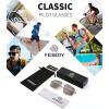 imageFEISEDY Vintage Polarized Aviator Sunglasses Men Women Classic American Gradient Lens UV400 Protection B0273Silver Framed and Blue Gray Gradient Yellow Lens