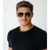 imageFEISEDY Vintage Polarized Aviator Sunglasses Men Women Classic American Gradient Lens UV400 Protection B0273Silver Framed and Blue Gray Gradient Yellow Lens