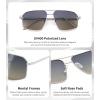 imageFEISEDY Vintage Polarized Aviator Sunglasses Men Women Classic American Gradient Lens UV400 Protection B0273Silver Framed and Blue Gray Gradient Yellow Lens