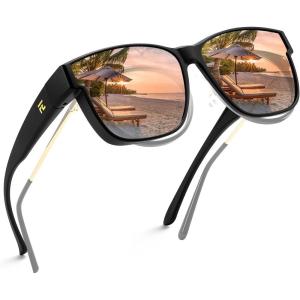 imageFEISEDY Polarized Sunglasses Fit Over Glasses Women Fit over Glasses Sunglasses for Driving UV400 Protection B0250Matte Black Frame  White Lens