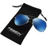 imageFEISEDY Classic Kids Sunglasses for Boys Girls Pilot Sunglasses Reflective Metal Frame Baby Age 316 B2786Silver Frame  Blue Mirrored Lens