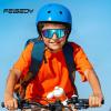 imageFEISEDY Kids Sunglasses Polarized Youth Baseball Sunglasses Sports Cycling Glasses UV400 for Boys Girls B4163Black FrameBlue Mirrored Lens