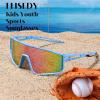 imageFEISEDY Kids Sunglasses Polarized Youth Baseball Sunglasses Sports Cycling Glasses UV400 for Boys Girls B4163Blue Pink FramePink Mirrored Lens