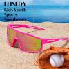 imageFEISEDY Kids Sunglasses Polarized Youth Baseball Sunglasses Sports Cycling Glasses UV400 for Boys Girls B4163Pink FramePink Mirrored Lens