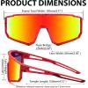 imageFEISEDY Kids Sunglasses Polarized Youth Baseball Sunglasses Sports Cycling Glasses UV400 for Boys Girls B4163Red Black FrameRed Mirrored Lens