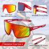 imageFEISEDY Kids Sunglasses Polarized Youth Baseball Sunglasses Sports Cycling Glasses UV400 for Boys Girls B4163Red Black FrameRed Mirrored Lens