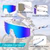 imageFEISEDY Kids Sunglasses Polarized Youth Baseball Sunglasses Sports Cycling Glasses UV400 for Boys Girls B4163White Red Black FrameBlue Mirrored Lens
