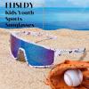 imageFEISEDY Kids Sunglasses Polarized Youth Baseball Sunglasses Sports Cycling Glasses UV400 for Boys Girls B4163White Red Black FrameBlue Mirrored Lens