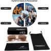 imageFEISEDY Retro Square Aviator Sunglasses Women Men 70s Vintage Trendy Plastic Frame Sun Glasses B2835003 Champagne FrameChampagne Lens