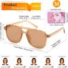 imageFEISEDY Retro Square Aviator Sunglasses Women Men 70s Vintage Trendy Plastic Frame Sun Glasses B2835003 Champagne FrameChampagne Lens