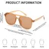 imageFEISEDY Retro Square Aviator Sunglasses Women Men 70s Vintage Trendy Plastic Frame Sun Glasses B2835003 Champagne FrameChampagne Lens