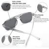 imageFEISEDY Retro Square Aviator Sunglasses Women Men 70s Vintage Trendy Plastic Frame Sun Glasses B2835016 Grey FrameBlack Grey Lens