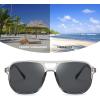 imageFEISEDY Retro Square Aviator Sunglasses Women Men 70s Vintage Trendy Plastic Frame Sun Glasses B2835016 Grey FrameBlack Grey Lens