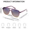 imageFEISEDY Retro Square Aviator Sunglasses Women Men 70s Vintage Trendy Plastic Frame Sun Glasses B2835017 Purple Orange FrameGradient Purple Lens