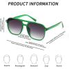 imageFEISEDY Retro Square Aviator Sunglasses Women Men 70s Vintage Trendy Plastic Frame Sun Glasses B2835022 Green Transparent FrameGradient Gray Lens