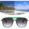 imageFEISEDY Retro Square Aviator Sunglasses Women Men 70s Vintage Trendy Plastic Frame Sun Glasses B2835022 Green Transparent FrameGradient Gray Lens
