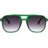 imageFEISEDY Retro Square Aviator Sunglasses Women Men 70s Vintage Trendy Plastic Frame Sun Glasses B2835022 Green Transparent FrameGradient Gray Lens