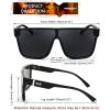 imageFEISEDY Sunglasses for Women Men Fashion Mirrored Single Lens Driving Beach Sunnies UV400 Shades B2996Black Frame  Grey Lens