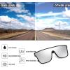 imageFEISEDY Sunglasses for Women Men Fashion Mirrored Single Lens Driving Beach Sunnies UV400 Shades B2996Black Frame  Silver Lens