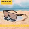 imageFEISEDY Sunglasses for Women Men Fashion Mirrored Single Lens Driving Beach Sunnies UV400 Shades B2996Black Frame  Silver Lens