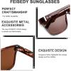 imageFEISEDY Sunglasses for Women Men Fashion Mirrored Single Lens Driving Beach Sunnies UV400 Shades B2996Leopard Frame  Tea Lens