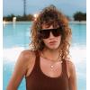 imageFEISEDY Sunglasses for Women Men Fashion Mirrored Single Lens Driving Beach Sunnies UV400 Shades B2996Leopard Frame  Tea Lens