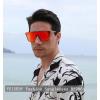 imageFEISEDY Sunglasses for Women Men Fashion Mirrored Single Lens Driving Beach Sunnies UV400 Shades B2996Red Black Frame  Red Mirrored Lens